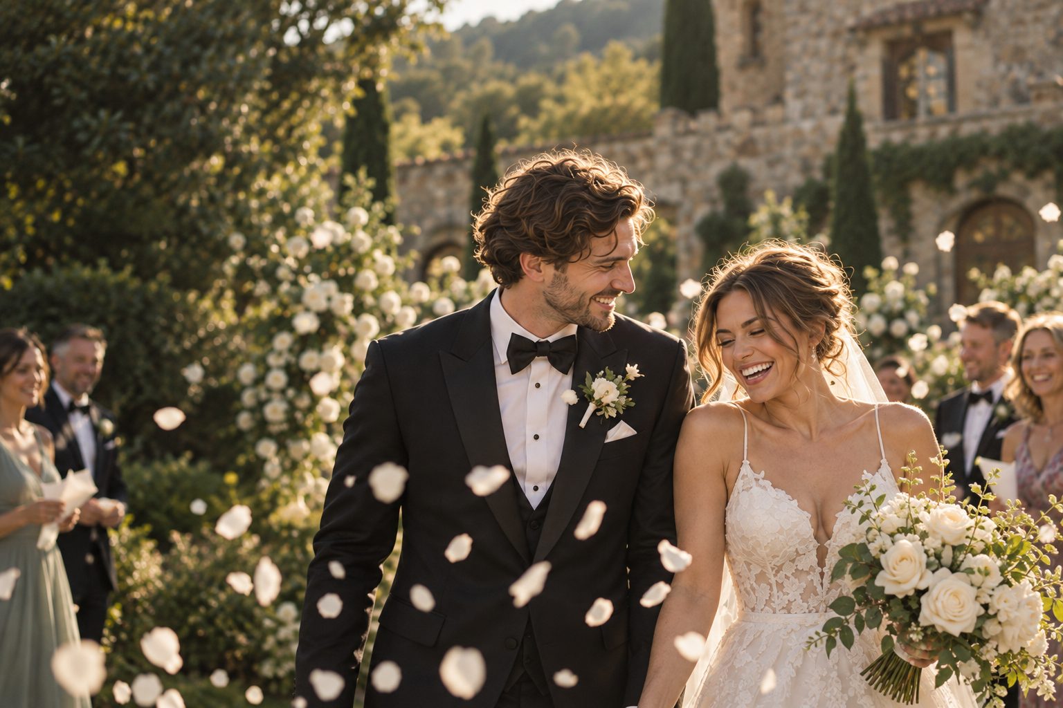 Amelia & James on their wedding day